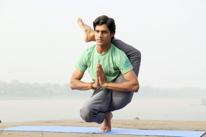 man doing yoga